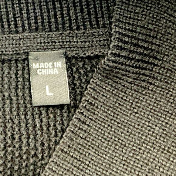 Murano Merino Wool Blend Cable Knit Shawl Collar Men’s Sweater Size L - Picture 6 of 6